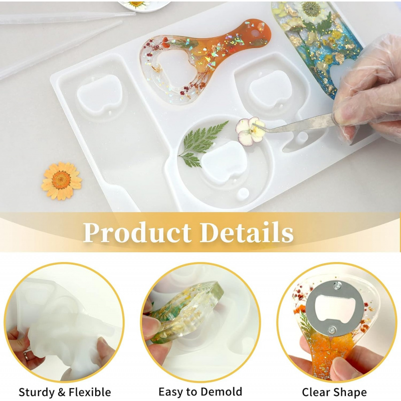 Molde de resina para abridor d - Silicone Epoxy Resin Molds Set reseña y precio