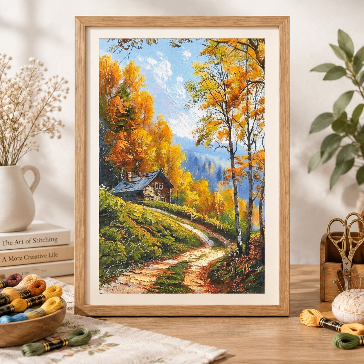[ZZ9250-Cabaña en el bosque ot - Cross Stitch Stamped Kits Beginners reseña y precio