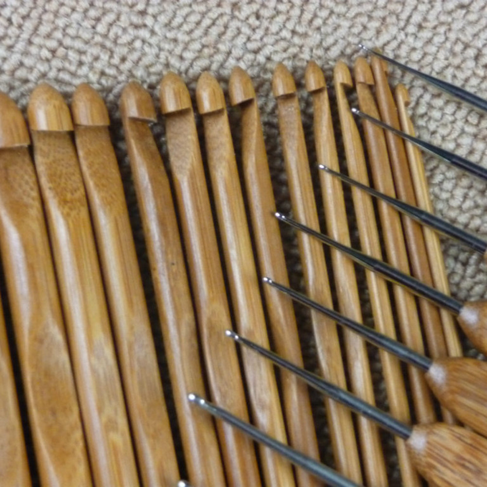 Juego de 12 agujas de madera p - Wooden Crochet Hooks Ergonomic Handle reseña y precio