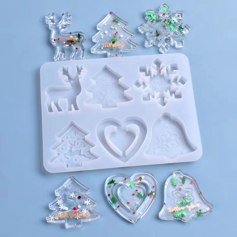 Molde de Navidad DIY resina cr - Silicone Epoxy Resin Molds Set reseña y precio